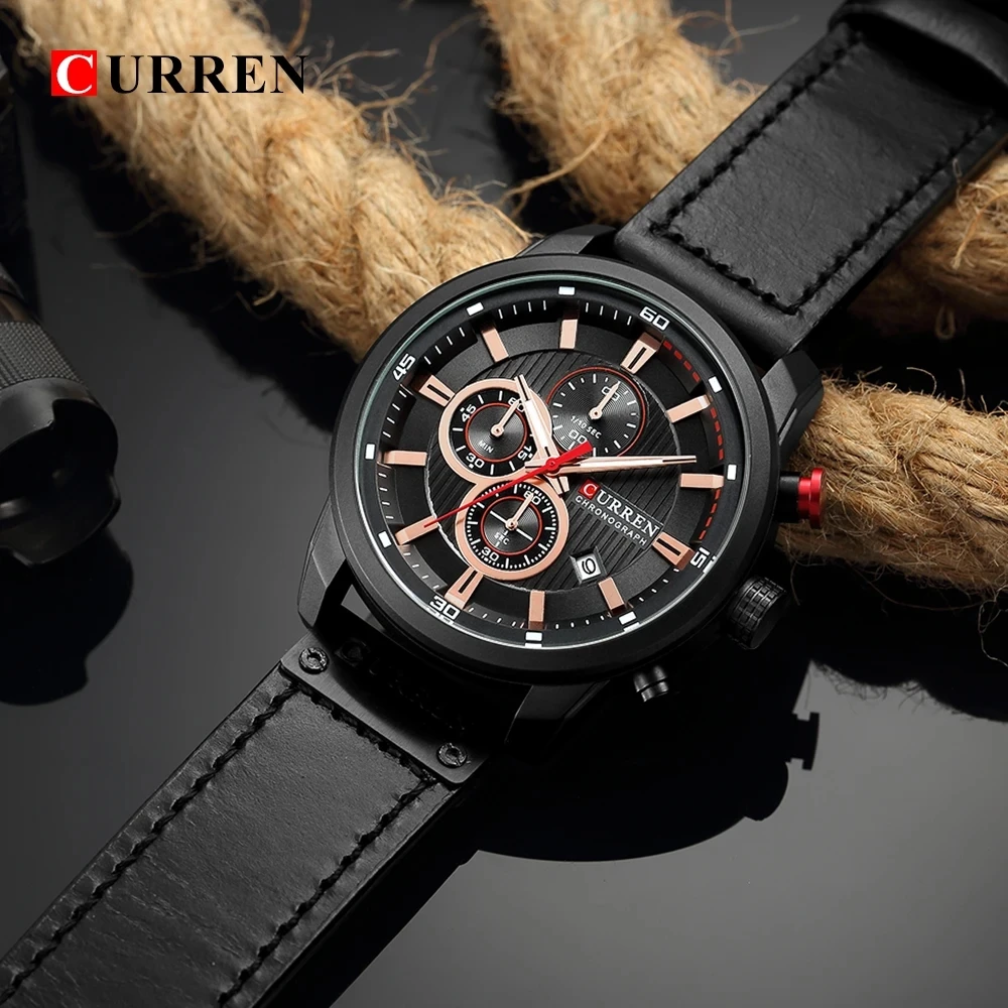 ⭐️⭐️⭐️⭐️⭐️(4,83)Montre Homme CURREN Chronographe – Élégance & Performance