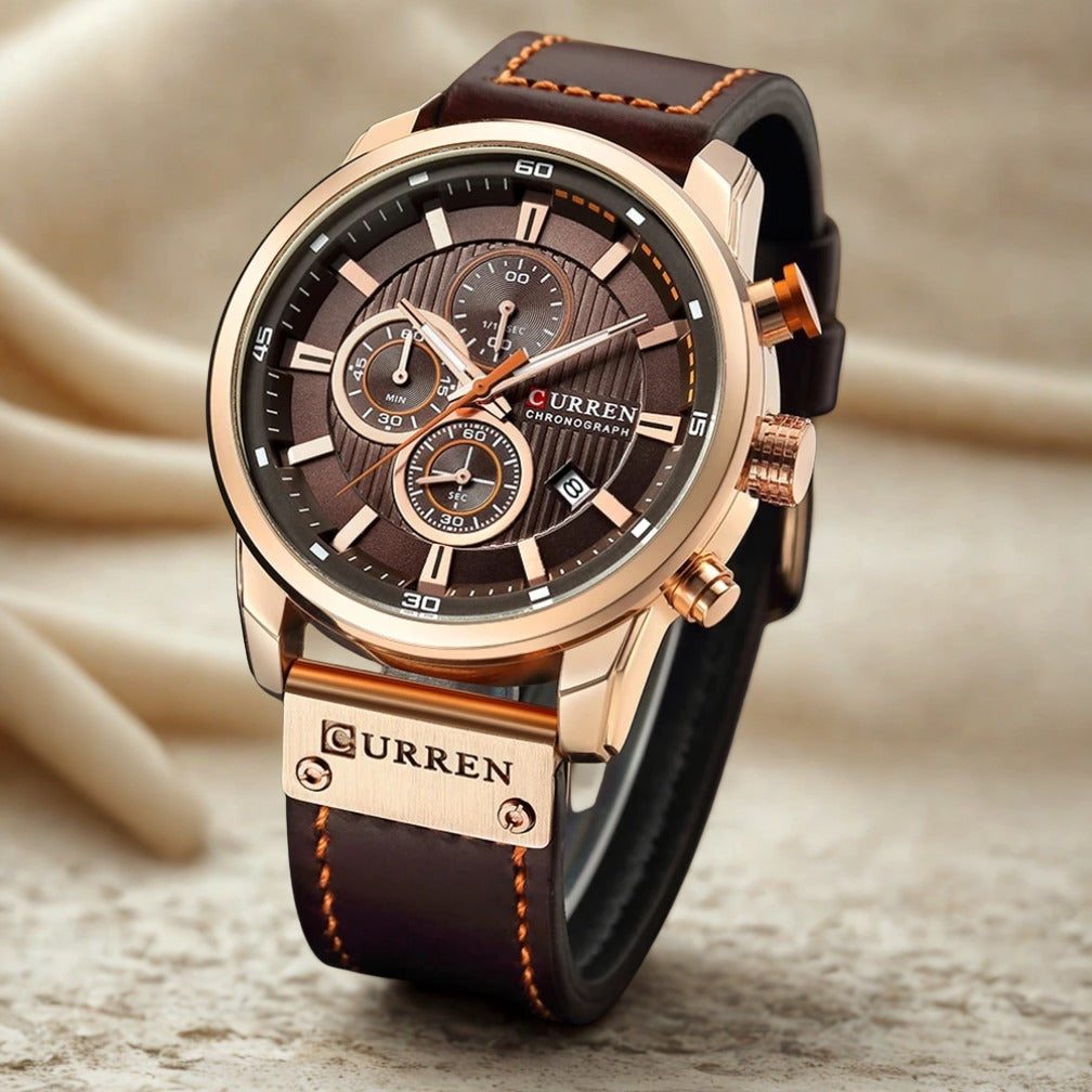 ⭐️⭐️⭐️⭐️⭐️(4,83)Montre Homme CURREN Chronographe – Élégance & Performance