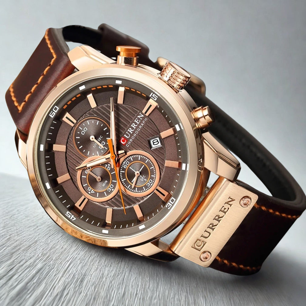 ⭐️⭐️⭐️⭐️⭐️(4,83)Montre Homme CURREN Chronographe – Élégance & Performance