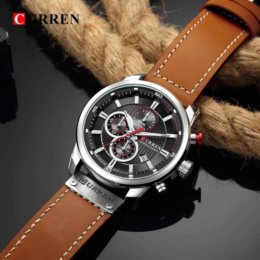 ⭐️⭐️⭐️⭐️⭐️(4,83)Montre Homme CURREN Chronographe – Élégance & Performance